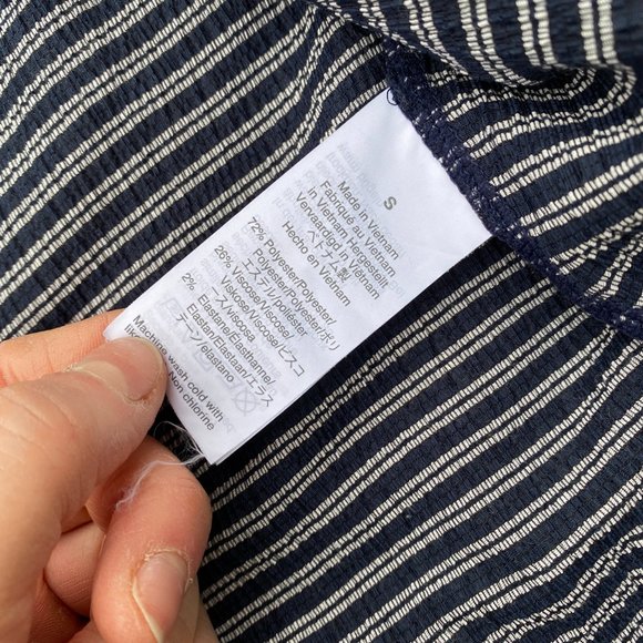 Madewell Texture & Thread Peasant Top in Stripe Navy - Picture 5 of 6